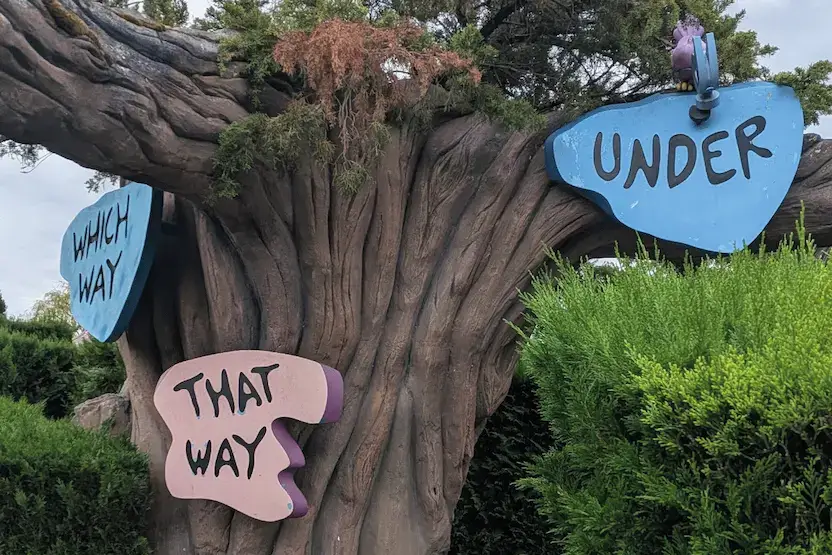 Señales Laberinto de Alicia - Disneyland Paris