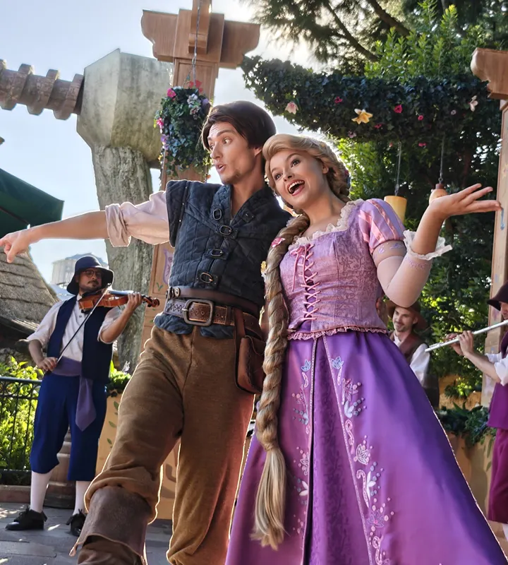 Disney Princesses on the street during World Princess Week