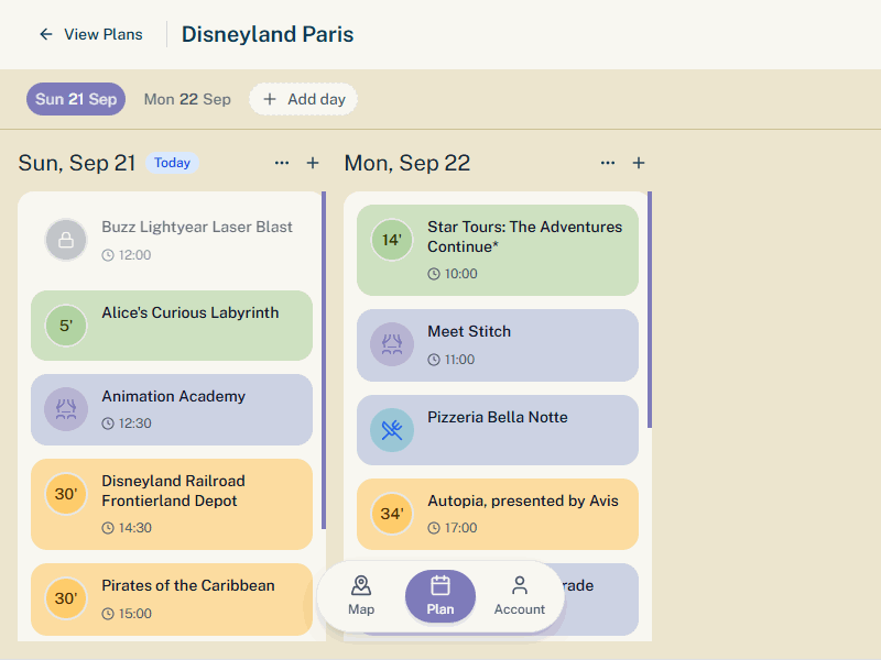 Plan your visit to Disneyland Paris with our interactive planner